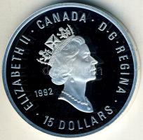 Kanada 1992. 15$ Ag "Olimpia-magasugrás, gyűrű, gyorskorcsolya" T:PP Tanúsítvánnyal!
