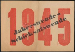 1945 Német katonáknak leszórt szovjet röpcédula 1945 évforduló - sorsforduló címmel, német nyelven, jó állapotban / 1945 Soviet red army propaganda flyer to German soldiers in good condition