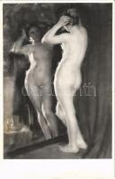 Erotic nude lady art postcard s: Soproni Horváth József (non PC) (fl)