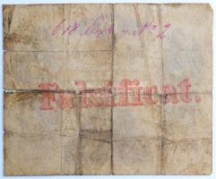 1858. 10G "Je 25101" korabeli hamisítvány, hátoldalon kézírásos megjegyzéssel és "FAL...