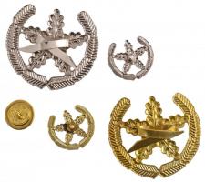 DN Erdészeti arany- és ezüst fokozatú fém sapkajelvény (4xklf) + erdészeti gomb T:1