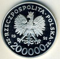 Lengyelország 1991. 200.000Zl Ag "Olimpia-súlyemelés" T:PP Csak 20.000db!