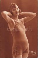 Gently erotic lady in swimsuit. Ketty 158.