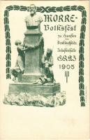 1905 Morre Volksfest zu Gunsten des Denkmalfonds. Industriehalle Graz / Monument funding festivals advertising postcard. Lith. Oscar Rohr (EK)