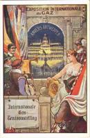 1926 Exposition Internationale du Gaz Anvers / Internationale Gas-Tentoonstelling Antwerpen / International Gas Exhibition Antwerpen, advertising art postcard (non PC) (EB)
