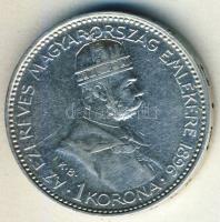 1896. 1K Ag "Millenium" hiányos téves peremfelirat "B" felső szára hiányzik  + második "B" alsó szár hiányzik T:2