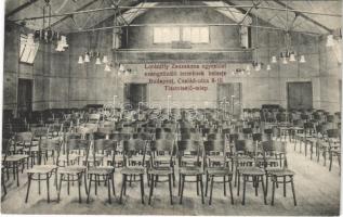 1914 Budapest VIII. Tisztviselőtelep, Lórántffy Zsuzsanna egyesület evangelizáló termének belseje. Család utca 8-10.