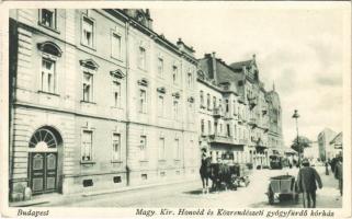 1939 Budapest III. Újlak, Honvéd és közrendészeti gyógyfürdő kórház, villamos. Zsigmond utca 62.