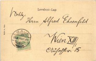 1905 Baja, Gróf Zichy Bódog tér és szobor. Kollár A. kiadása