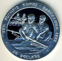 Niue 1989. 50$ Ag "Olimpia-evezés" T:PP