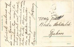 Baja, Vörösmarty utca, templom, Kazal József könyvnyomdája, Spitzer Sándor és Fischer Mór üzlete, Fa...