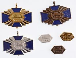 DN Országos Polgárőr Szövetség arany-, ezüst- és bronzfokozatú műgyantás fém kitüntető érem és fém jelvény (6xklf) T:1--2-