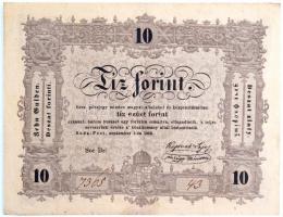 1848. 10Ft Kossuth bankó hátlapi szövegben ...tizenöt... egy ponttal T:III szép papír Adamo G111