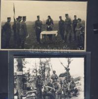1915-1930 4db nagy és 2db kis fotó katonákról és bálozókról illetve egy darab negatív