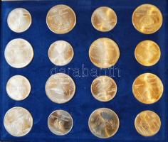 Kanada 1973-76. 5$ Ag (14x), 10$ Ag (14x) komplett "Olimpia" sor! T:1 Eredeti díszdobozban...