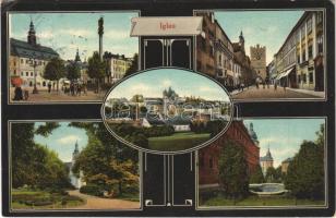 1916 Jihlava, Iglau; multi-view postcard: main square, shop of Alois Nessl. Révész + K.u.K. Bahnhofkommando in Iglau (EK)