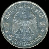 Német 3. Birodalom 1935D 5M Ag "Garnisonkirche" T:2/3+