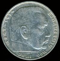 Német 3. Birodalom 1937F 2M Ag "Hindenburg" T:2/3