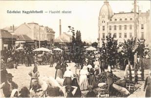 Nagykőrös, Piac tér, Hercz Hermann és Singer Mór üzlete. Geszner Jenő kiadása