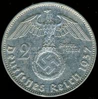 Német 3. Birodalom 1937D 2M Ag "Hindenburg" T:2/3