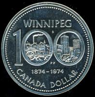 Kanada 1974. 1$ Ag "Winnipeg" T:PL kis k.