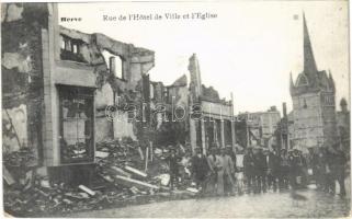 Herve, Rue de lHotel de Ville et lEglise / WWI ruins (EK)