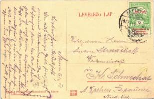 1915 Moson, Fő utca, Kápolna tér, üzletek. Freitag Frigyes kiadása