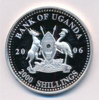 Uganda 2006. 2000Sh Ag "A labdarúgás halhatatlanjainak csarnoka - Románia, 1980-as évek" b...