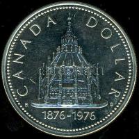Kanada 1976. 1$ Ag "Parlamenti könyvtár" T:PL