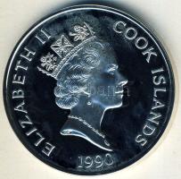 Cook-szigetek 1990. 50$ Ag "Amerika 500 éve-Sir Francis Drake" T:PP