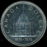 Kanada 1976. 1$ Ag "Parlamenti könyvtár" T:2 ph