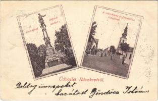 1900 Ráckeve, Árpád szobor, református templom