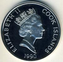 Cook-szigetek 1990. 50$ Ag "Amerika 500 éve-Pedro Alvares" T:PP