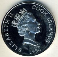 Cook-szigetek 1990. 50$ Ag "Amerika 500 éve-Samuel Clemens" T:PP