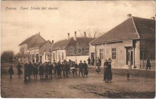 1915 Csorna, Szent István téri részlet, gyógyszertár (EK)