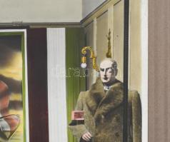 cca 1930 A Nemzeti Ruhaház rendkívül dekoratív irredenta elemeket tartalmazó kirakatterve, fotó Szil...