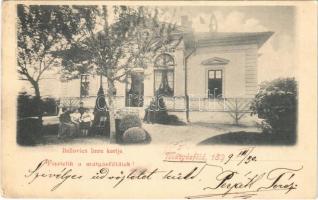 1899 (Vorläufer) Budapest XVI. Mátyásföld, Bellovics Imre kertje és villája. Tisztelik a mátyásföldiek!