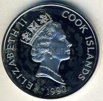 Cook-szigetek 1990. 50$ Ag "Amerika 500 éve-Cortez és Montezuma" T:PP