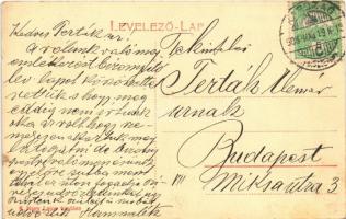 1908 Karcag, látkép templommal. Nagy Lajos kiadása 8