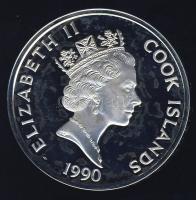 Cook-szigetek 1990. 50$ Ag "Amerika 500 éve-Sir Walter Raleigh" T:PP