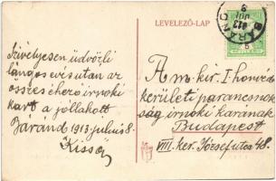 1913 Báránd, Református és római katolikus templom, vasútállomás