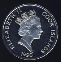 Cook-szigetek 1990. 50$ Ag "Amerika 500 éve-Simon Bolivar" T:PP