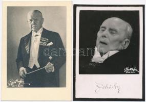 1948 Lehár Ferenc zeneszerző halotti értesítője, post mortem fotója és egy őt ábrázoló fotólap