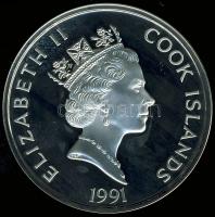 Cook-szigetek 1991. 50$ Ag "Amerika 500 éve-Mayflower és zarándokok" T:PP