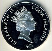 Cook-szigetek 1991. 50$ Ag "Amerika 500 éve-Alexander Mackenzie" T:PP