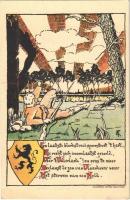 1917 Belgisch Steunfonds der Economische Werken ten ten voordele der slachtoffers van den oorlog / WWI Belgian support fund for the victims of the war, art postcard