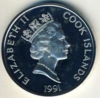 Cook-szigetek 1991. 50$ Ag "Amerika 500 éve-Francisco Pizarro" T:PP