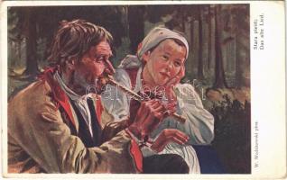 1916 Stara piesn / Das alte Lied / Polish folklore art postcard s: W. Wodzinowski (EK)