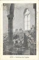 1914 Ans, Interieur de lEglise / WWI ruins, church interior + S.B. III./Ldw. I. R. 77. (fl)