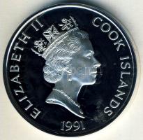 Cook-szigetek 1991. 50$ Ag "Amerika 500 éve-Bosztoni teadélután" T:PP